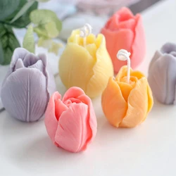 Budding Open Flowers Silicone Candle Mold Mini Flower Soap Gypsum Crafts Resin Mould DIY Chocolate Ice Cake Baking Molds