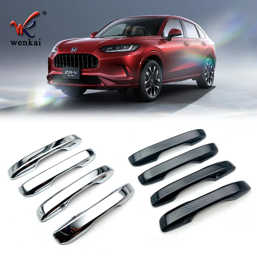 

4Pcs Car Exterior Side Door Handle Frame Cover Trim For Honda ZRV ZR-V HRV HR-V 2022 2023