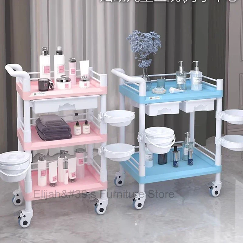 

Professional Hairdressing Trolley Aesthetics Utility Storage Beauty Salon Trolley Wheel Carrello Attrezzi Salon Furniture MQ50TC