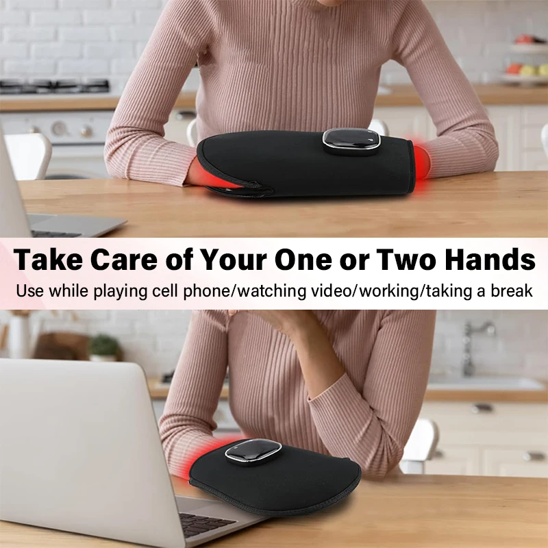 Terapia con Luce Rossa e Infrarossa con Luce Rossa 660nm e Infrarossa 850nm per Sollievo dal Dolore alle Mani Guanto per Artrite Dita Polso