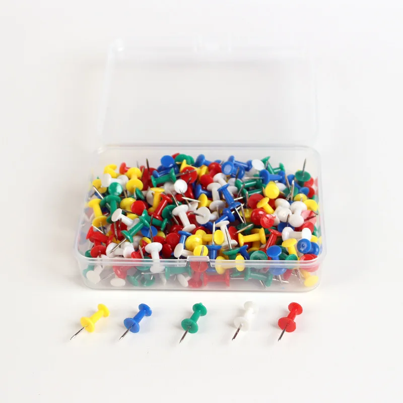 50PCS Push Pins Multicolor Plastic Head Thumb Tacks For Bulletin Board Corkboard Office Photo DIY Craft Projects