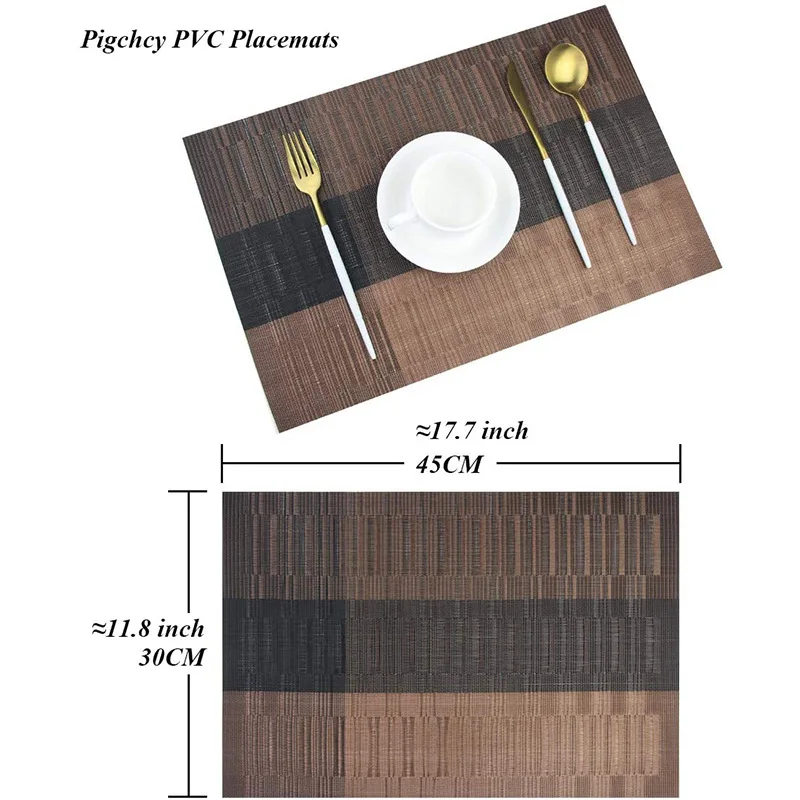 WHQ 4 sztuk/zestaw podkładki pcv maty stołowe splot pasek klocki palet Coaster Napperon tabeli Mat Tapete de lugar akcesoria kuchenne