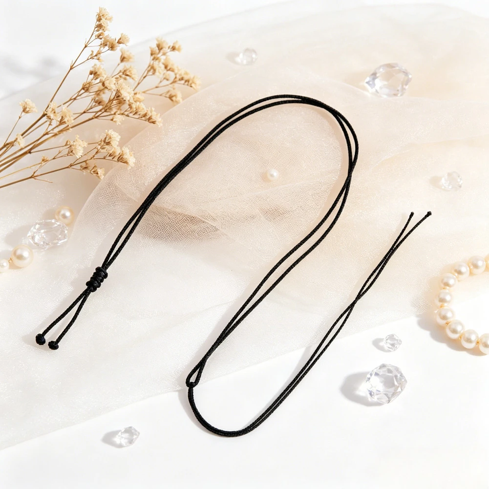 5PCS Adjustable Black Knitting Necklace Cords Minimalist for DIY Making Necklace Jade Pendants Neutral Versatile Fashion Jewelry