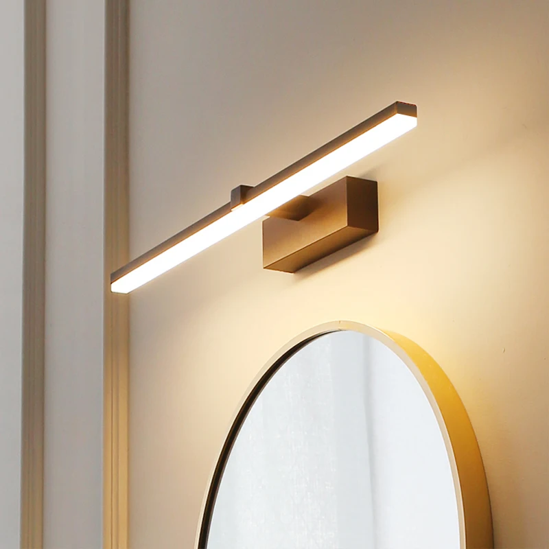 Bathroom Wall Light Modern LED Gold Wall Lamp Three Colors Light Aluminum Mirror light Led Indoor Sconces Fixture Make Up light