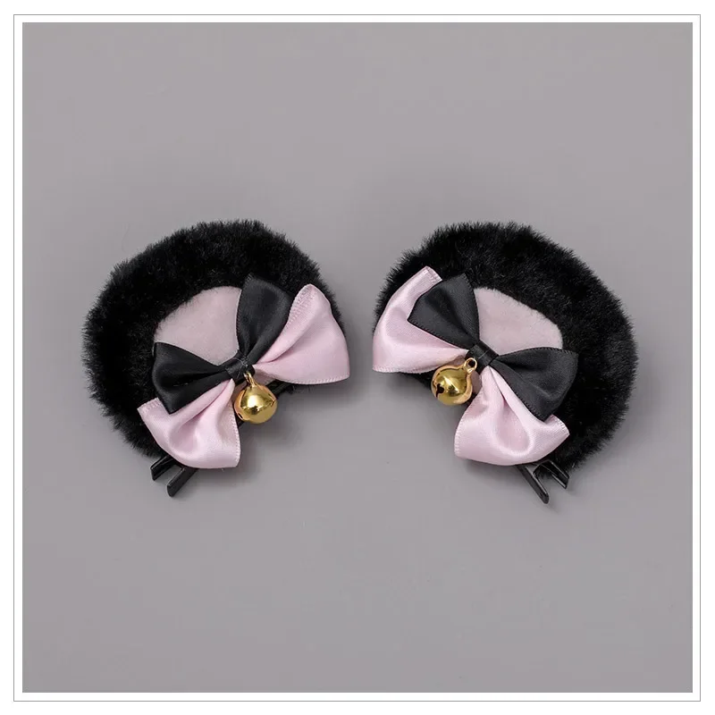 Tier Ohr Haarnadeln Mode Kreative Haar Zubehör Doppel Bowknot Glocke Bär Ohr Clips Lolita Kawaii Cosplay Haarspange Dekor – Detail 11