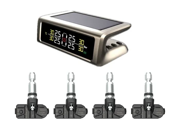 صمام خارجي رقمي لاسلكي منخفض التكلفة تلقائي 433 ميجا هرتز يعمل بالطاقة الشمسية نظام مراقبة السيارة مستشعر الضغط Tpms #4