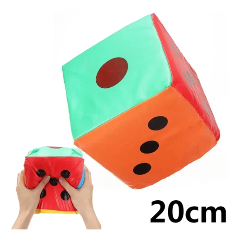 1pc Sponge Dice 20cm Super Big Colorful Giant Faux Leather Dice Six Sided Game Toy Party Playing School Home Garden Game Tool