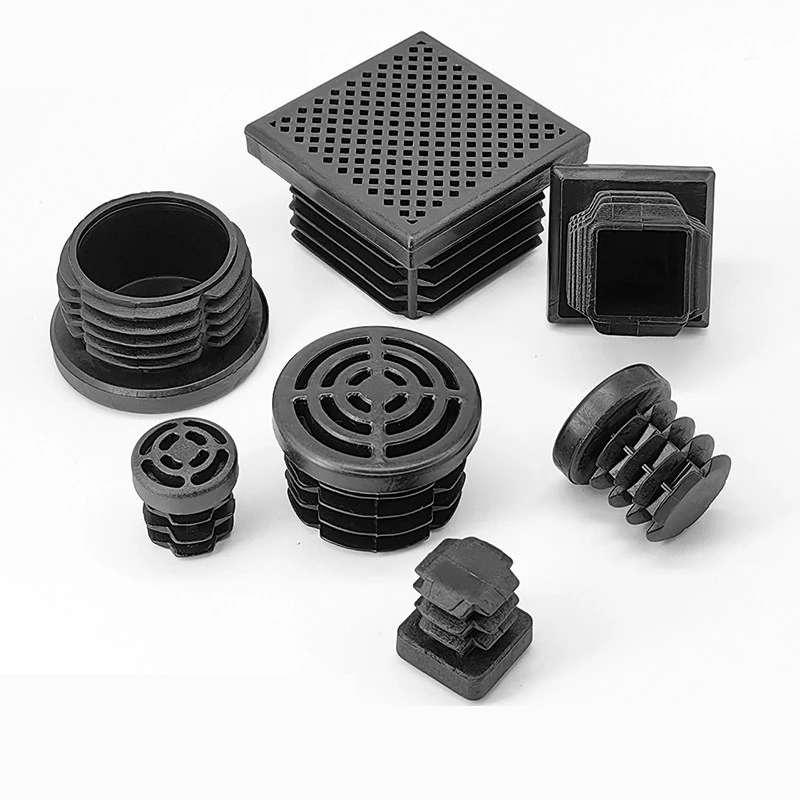 20pcs Plastic square tube end caps, stainless steel pipe end caps, inner plugs for table and chair leg pads