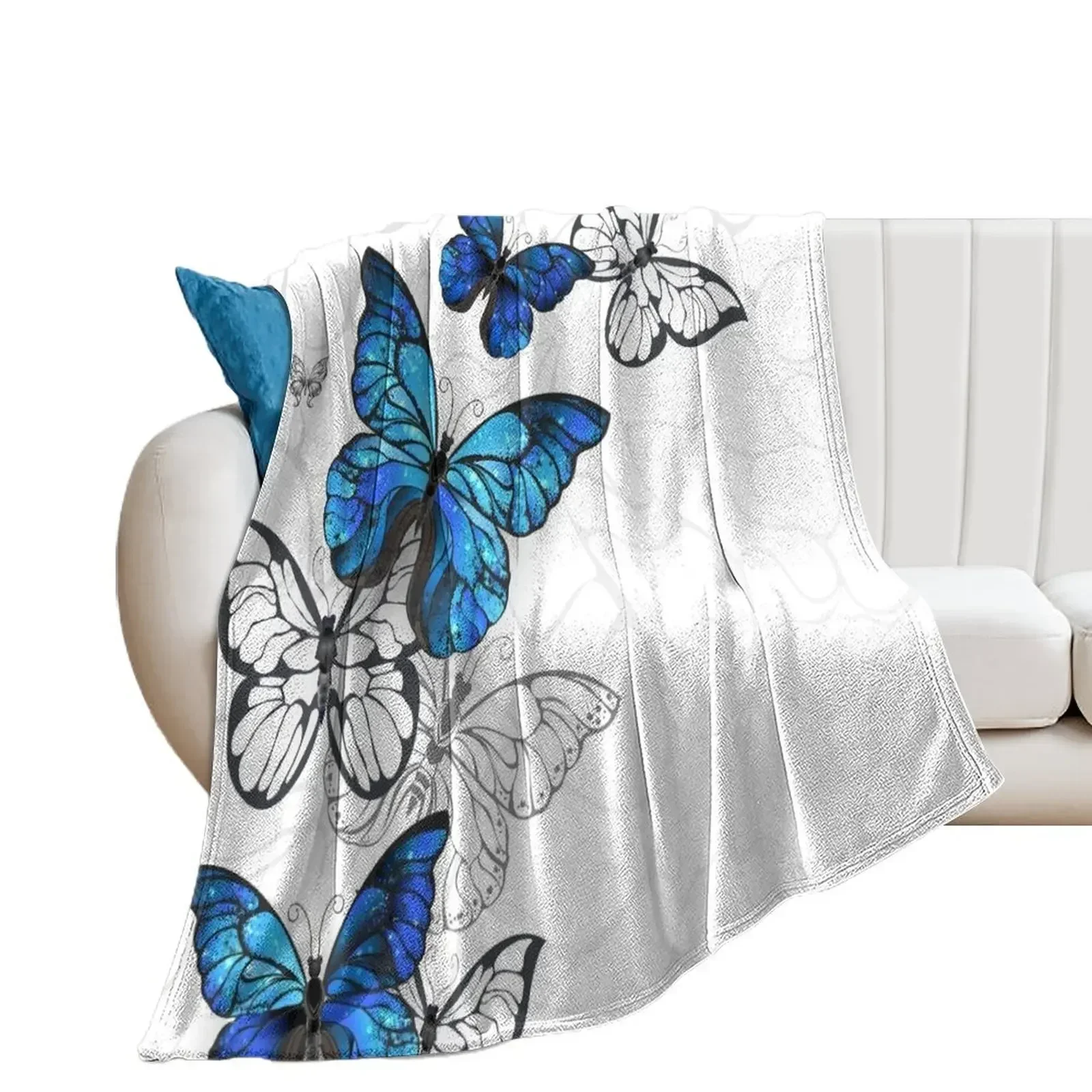 

Flying Butterflies Morpho Throw Blanket Single Baby Blankets