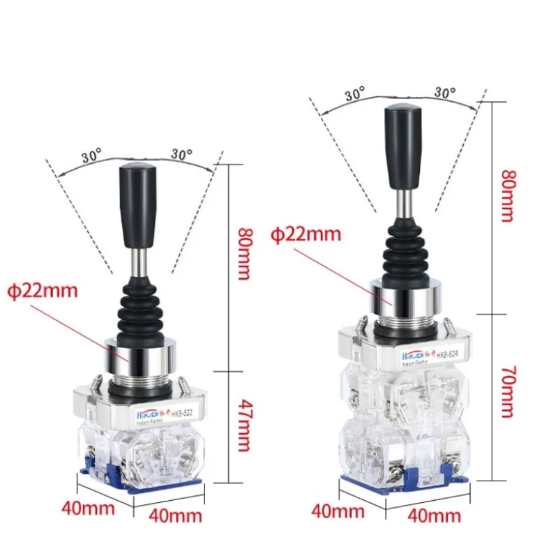 HKB-522/524 22mm 2Way 4Way Reset Momentary Monolever Joystick Switch Industrial Cross Controller CE Certified 2NO 4NO