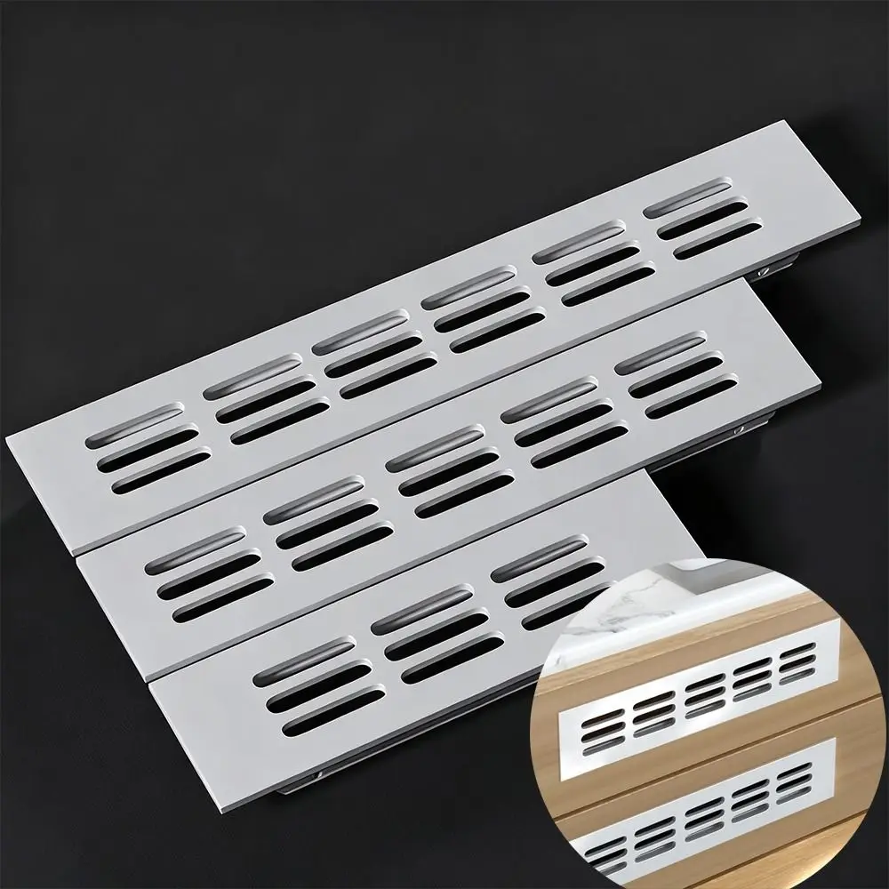 

Aluminum Alloy Cabinet Breather Hole Cover Rectangle Breathable Mesh Wardrobe Air Vent Decor 30mm Wide Ventilation Grille
