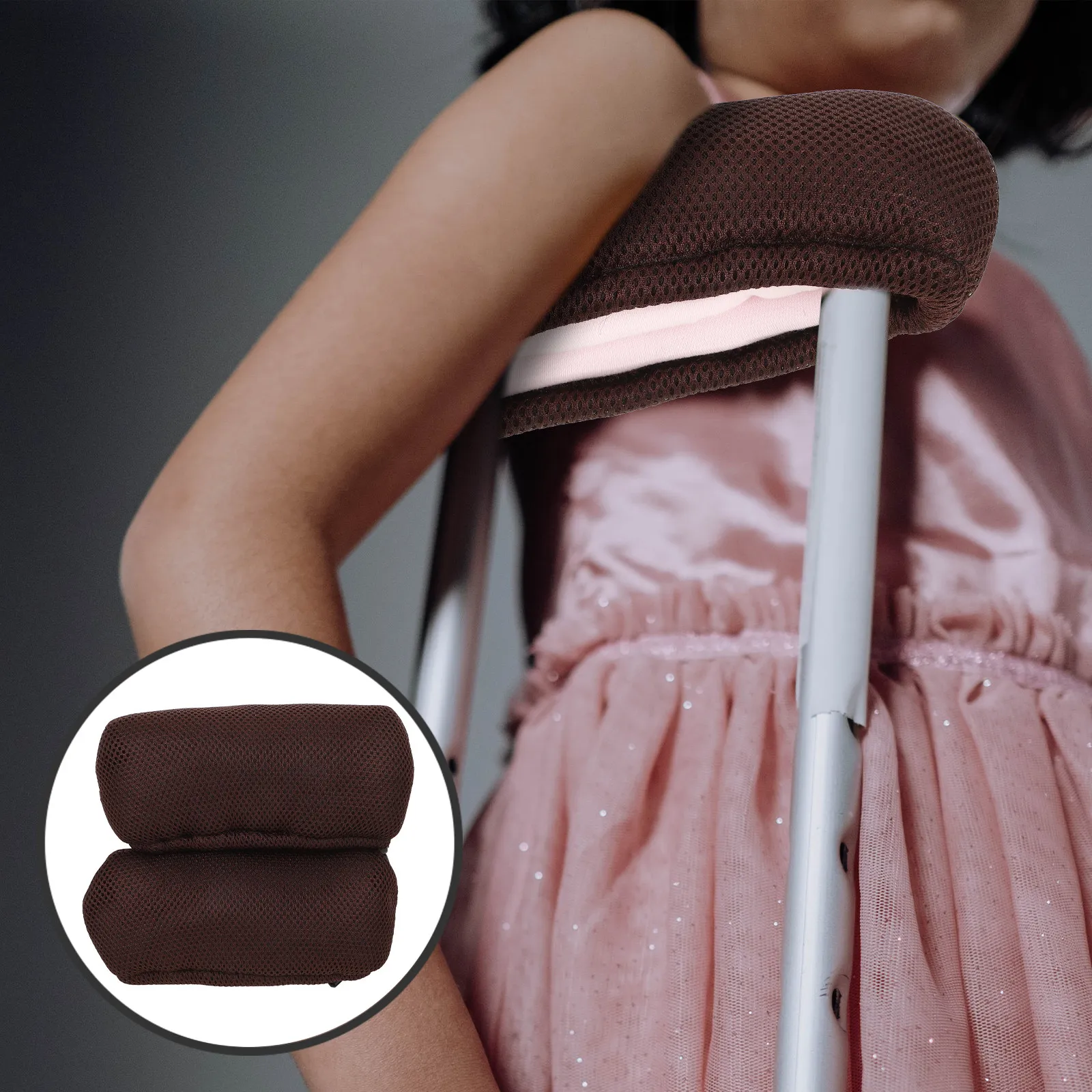 

1 пара утолщенных накладок на костыли из хлопковой губки, удобные, дышащие, многоразовые, для ежедневного использования, аксессуар для костылей