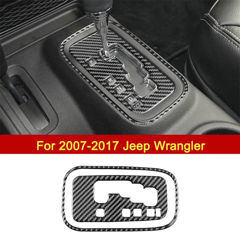 

For 2007-2017 Jeep Wrangle Carbon Fiber Car Gear Decorative Sticker Premium Interior Modification Accessories Luxury Upgrade