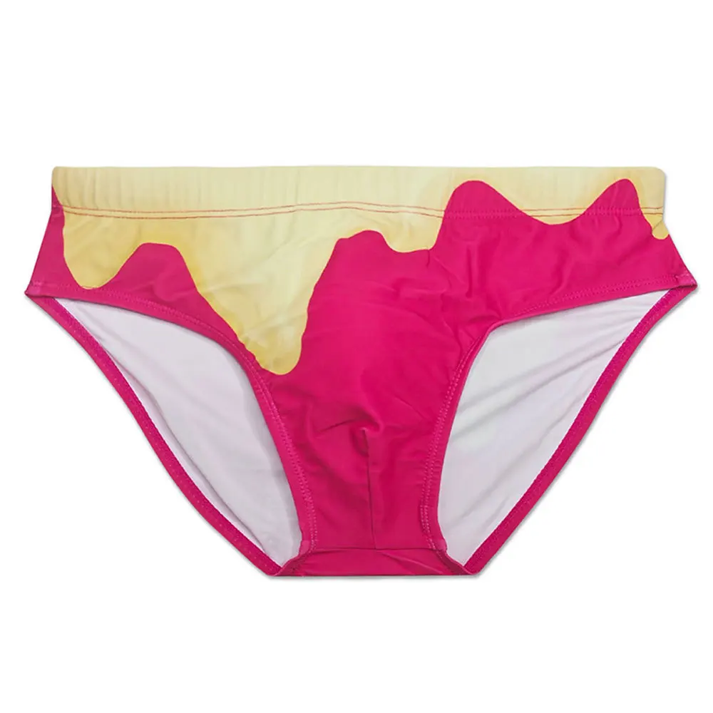 European and American gradual change flow printing triangle swimming trunks fashion contrasting color beach triangle men UXH375