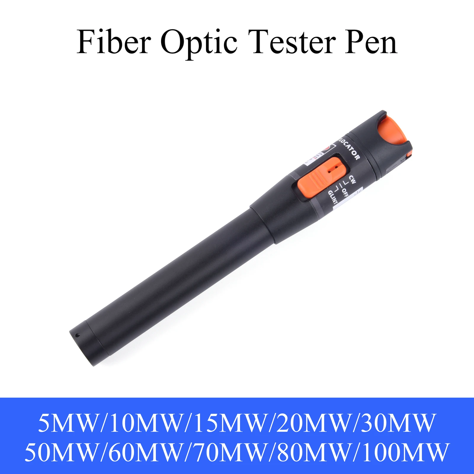 Alat Tester serat optik, pengukur daya Laser merah dapat disesuaikan 5MW/10MW/15MW/20MW/30MW/50MW/60MW FTTH pena optik SC/FC/ST 1 buah