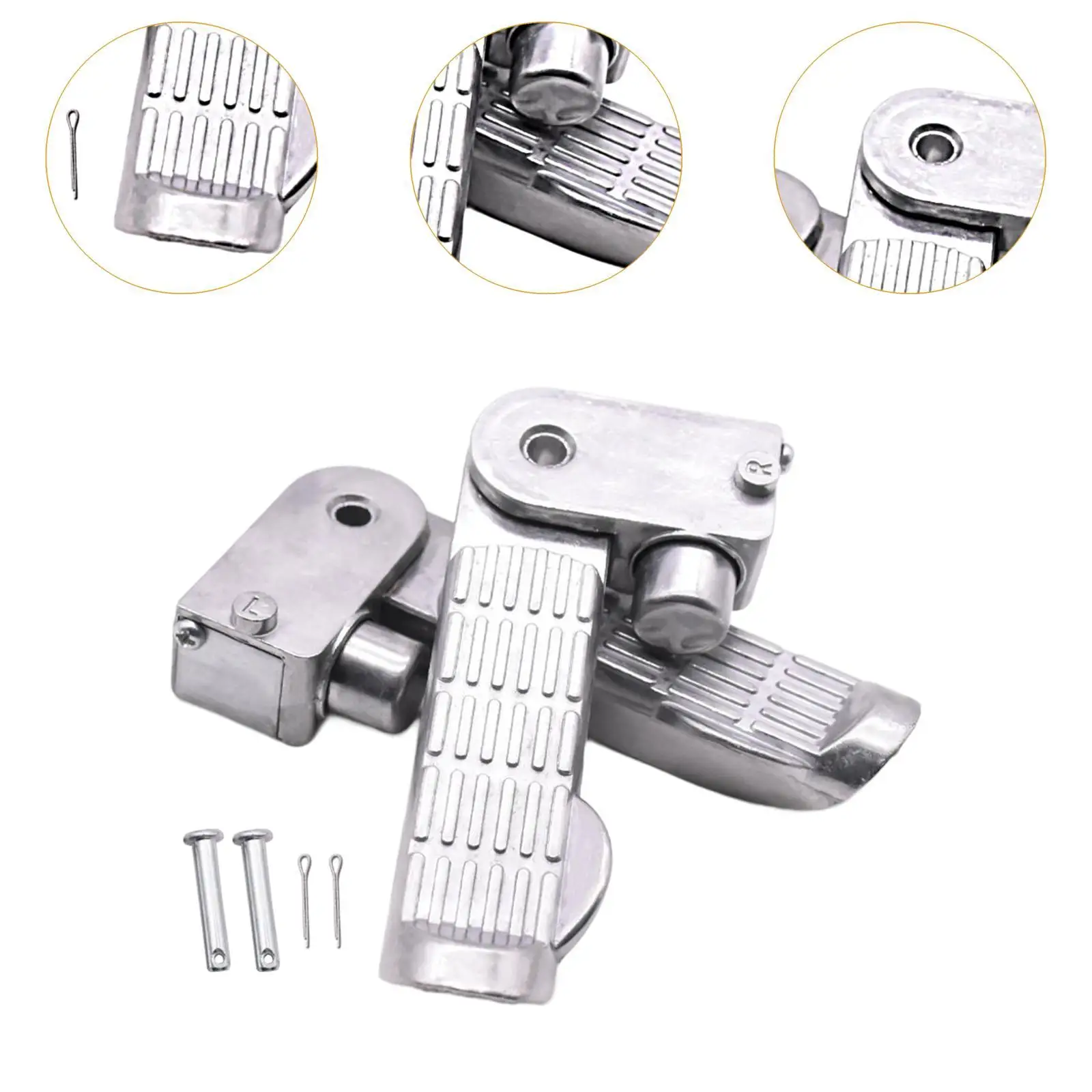 Adjustable Motorbike Foot Pedal Pair Durable Aluminum Alloy Replacement Pegs Universal Fit for Motorcycle Dirt Bike