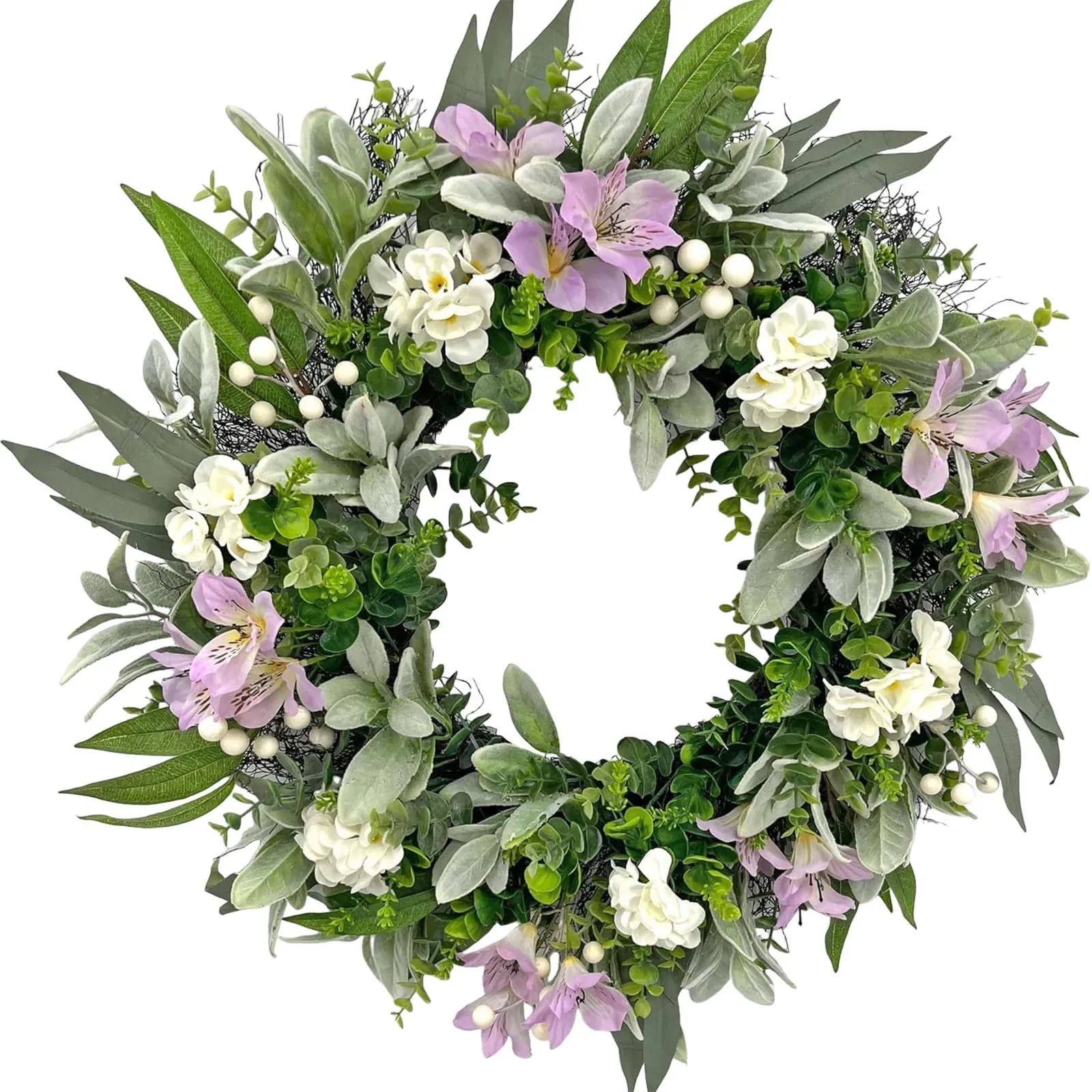 Spring Purple and White Simulation Garland, American Farmhouse Throttle Decoration Home Decoration