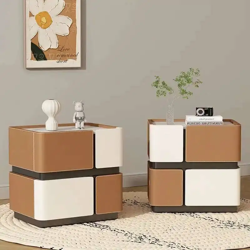 

2 Night Trendy Table Set Modern of Nordic Simple Storage Bedside Table Luxury Italian Comodini Camera Letto Bedroom Furniture