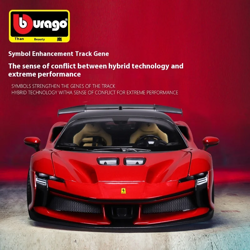 Auf Lager Bburago 1:24 Sf90 Xx Serie Legierung Miniatur Druckguss Auto Modell Simulation Sammeln Ornament Angepasst Spielzeug Geschenke