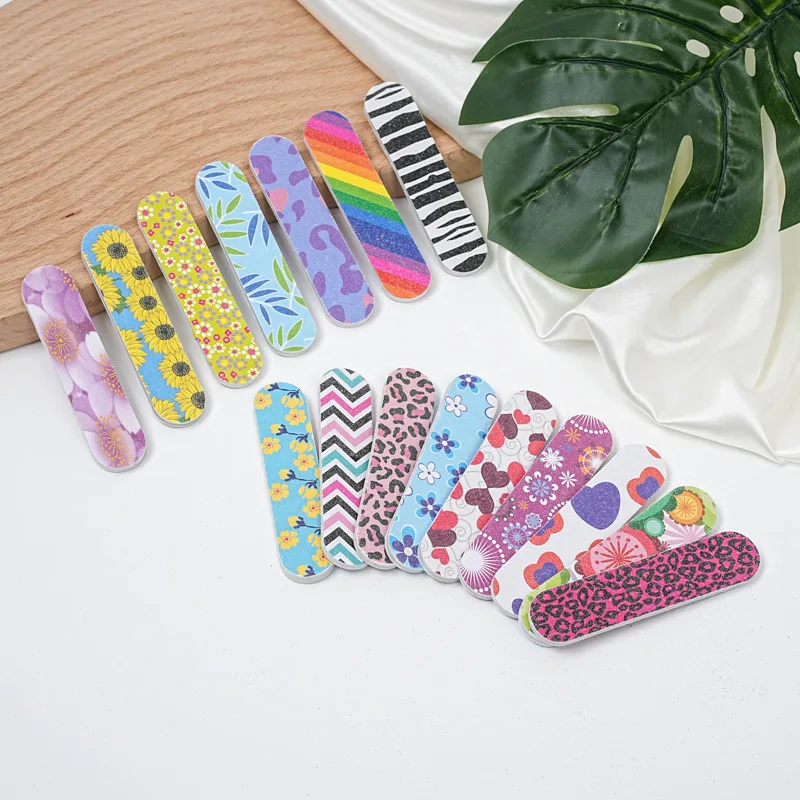 

9cm Floral Printing Nail File Colorful Daisy Nail File Printed Double-Sided Nail File Sharpener Professional Manicure Tools