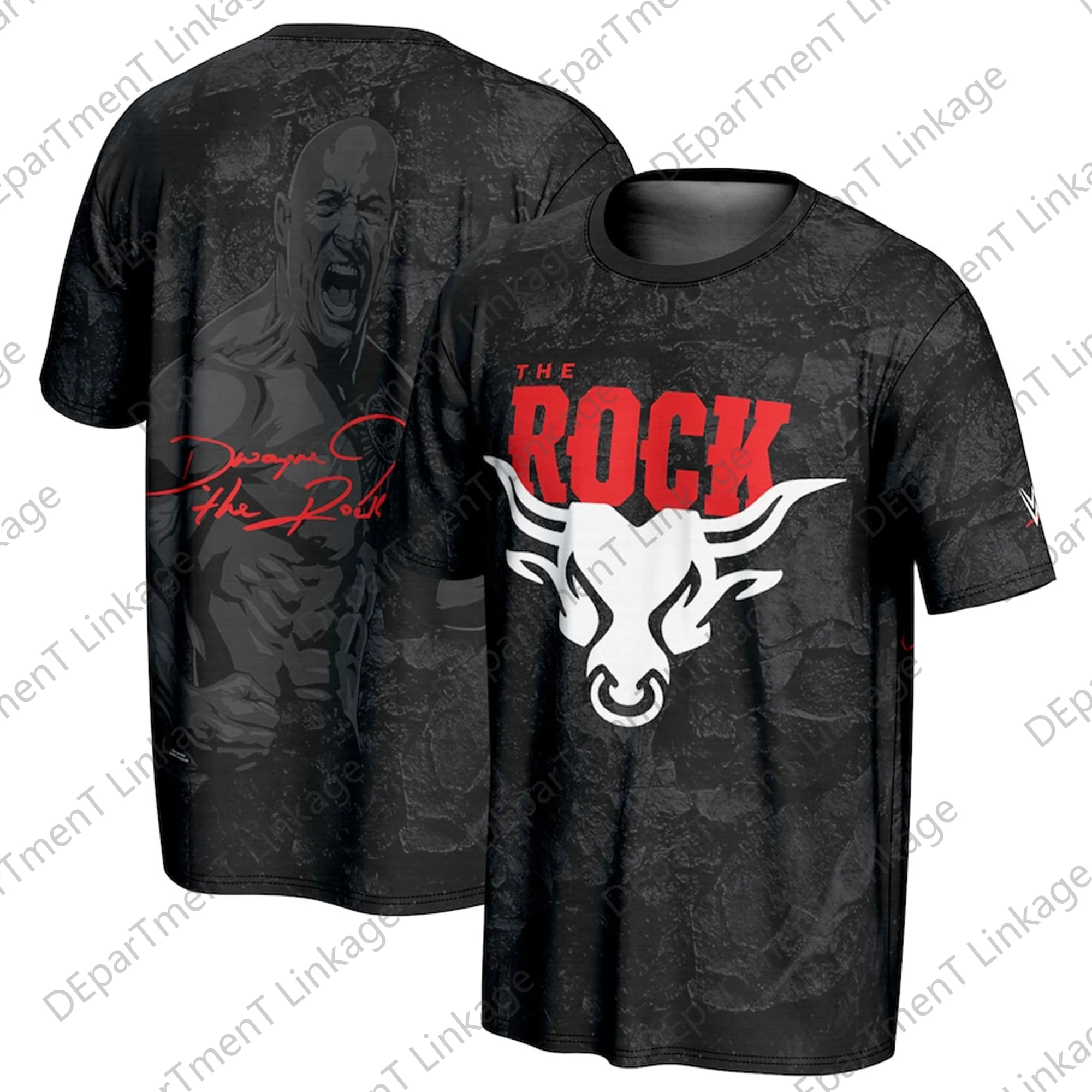 2024 New Arrival Summer Wrestling Match The Rock ProSphere Golden Paisley T-Shirt Digital Printing Oversized T-Shirt Kids/Adults