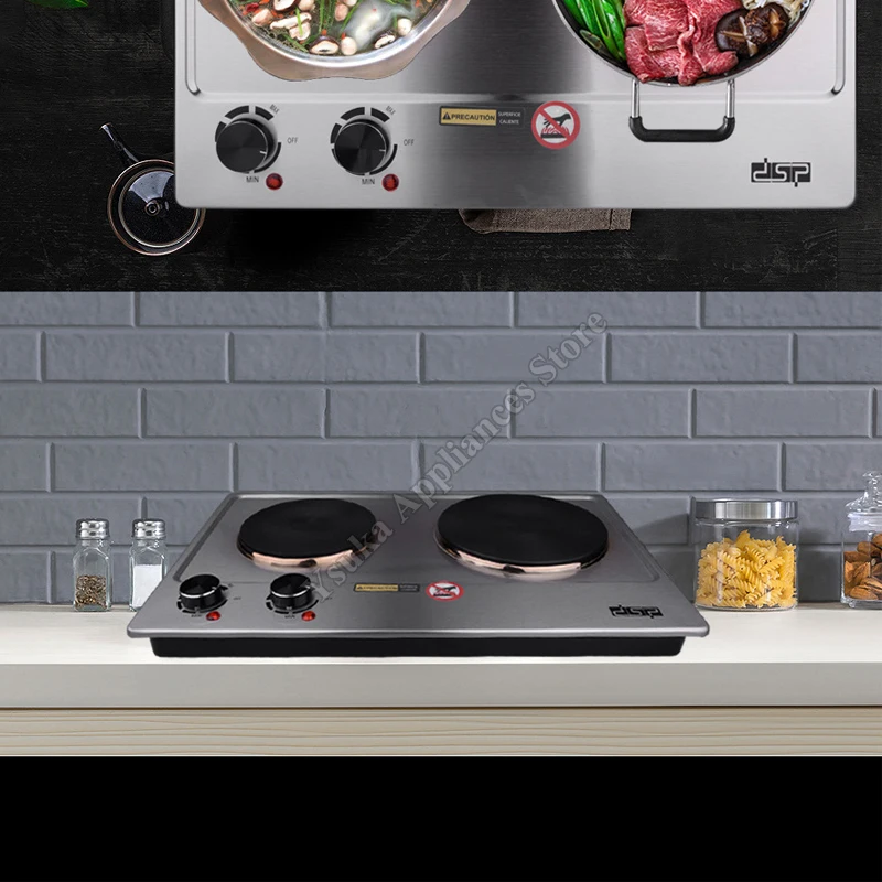 Double-head Embedded High-power Frying Electric Stove Double-hearth Binocular Commercial Stove
