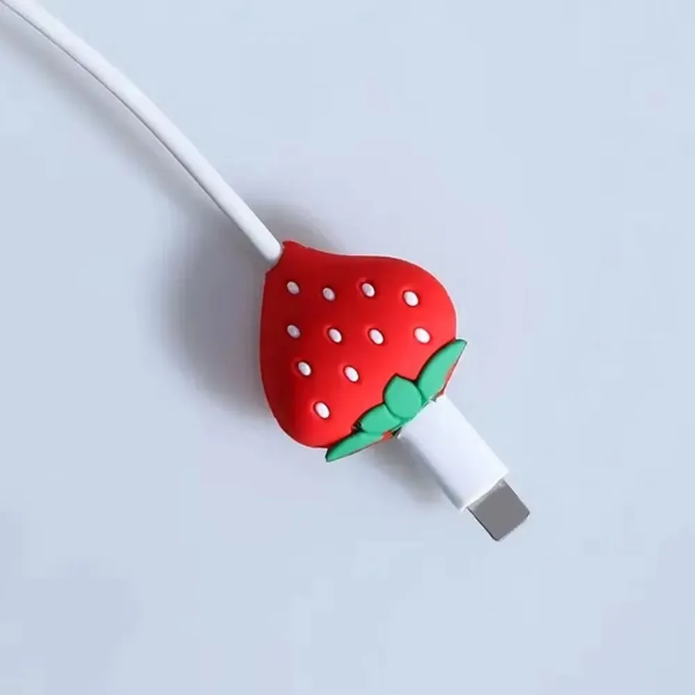 Portable PVC Data Line Protector Soft Fruit Shape Charging Cable Protective Cover Charger Wire Holder Organizer