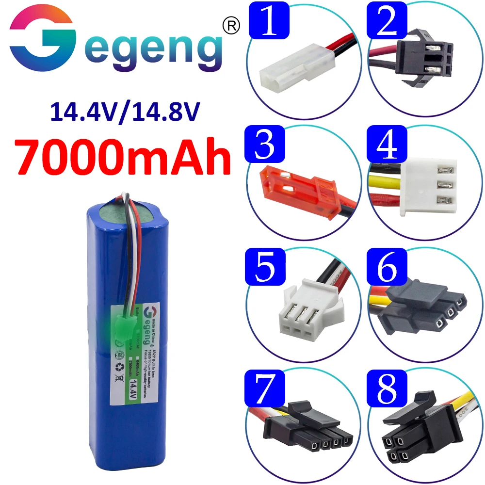 

GEGENG 4S2P 14.4V/14.8V 7000mAh Li-ion Battery For Proscenic/XiaoMi Roidmi Eve/Viomi/Dreame/ROEMO SYB2 Vacuum Cleaner Battery