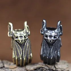 Retro Brass Animal Bat Figures Knife Beads Outdoor EDC Umbrella Rope Pendant DIY Paracord Bracelets Accessories Lanyard Hangings