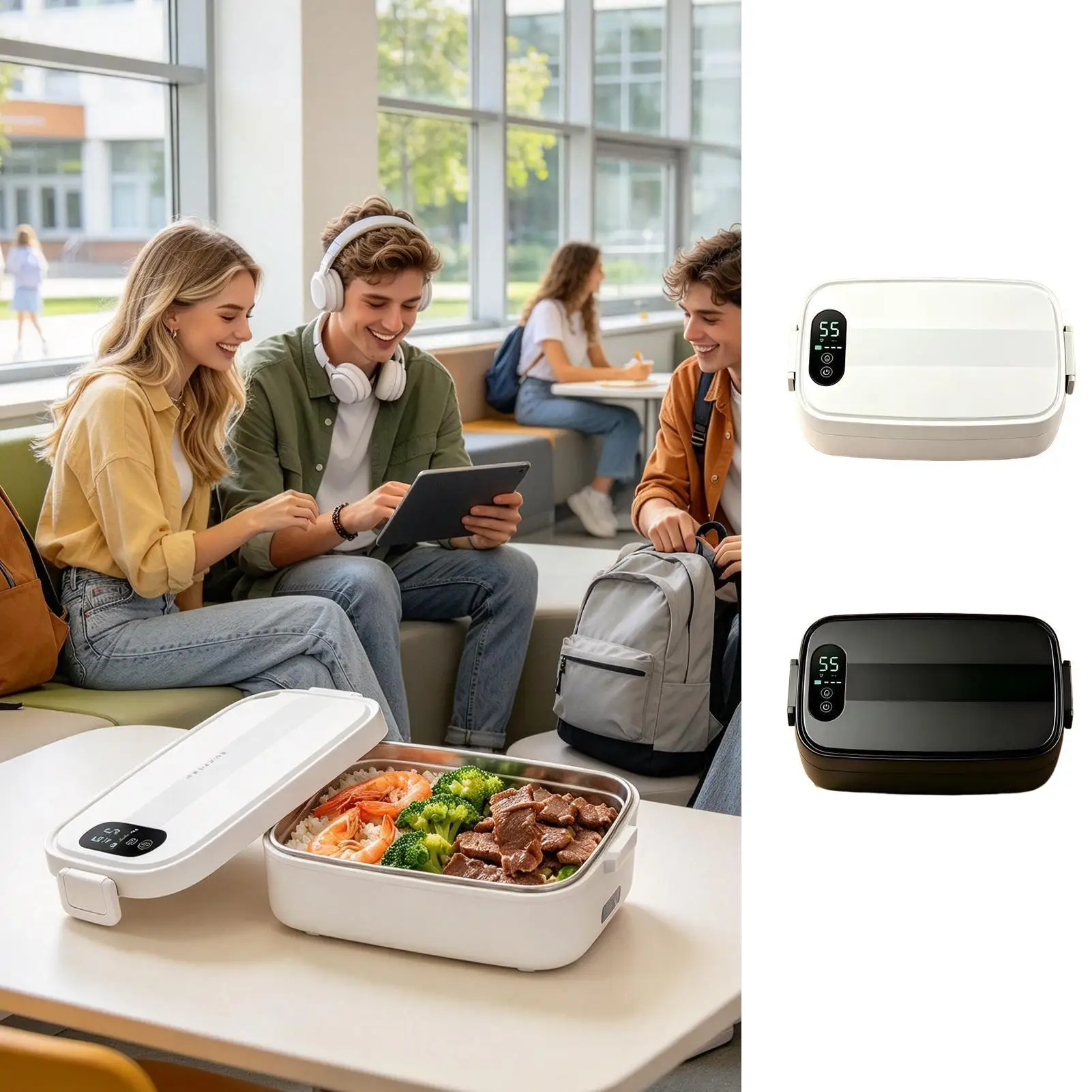 Heated Lunch Box 900ml Rechargeable Leakproof Food-Grade Warmer Lunch Box That Heats Up Food For Adults Kids Home Office School