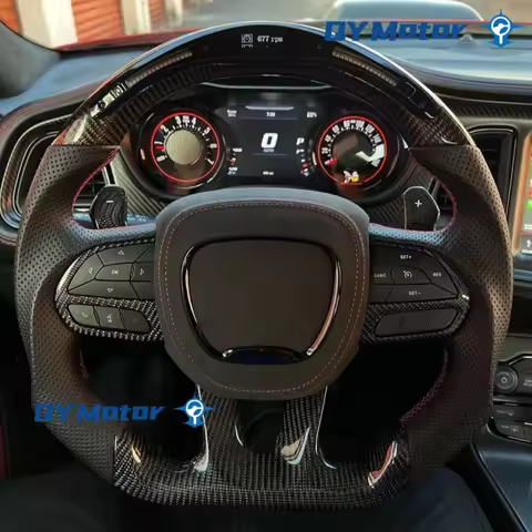 LED Carbon Fiber Steering Wheel For Dodge Challenger Charger Durango HELLCAT 2015-2020 Jeep Grand Cherokee SRT 2014-2020