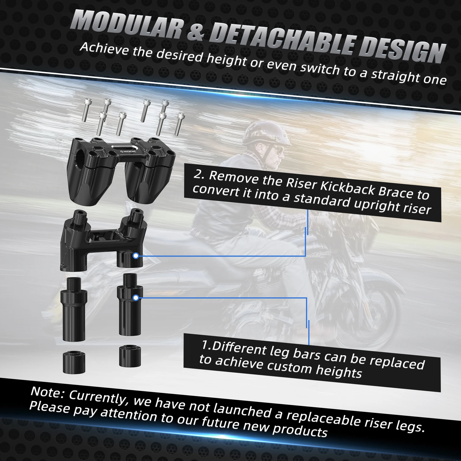 For Harley Road Glide FLTRX FLTRXS ST FLTRXST 2015-23 Speedometer Tachometer Gauges Relocation Bracket Kickback Handlebar Riser