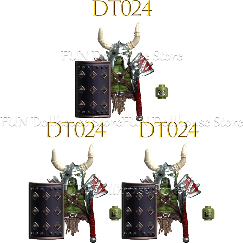 Mittelalterliche Militärische Ork Soldat Action-figuren Bausteine Skelett Krieger Arme Ninja Schwert Schild Montieren Modell Ziegel Spielzeug