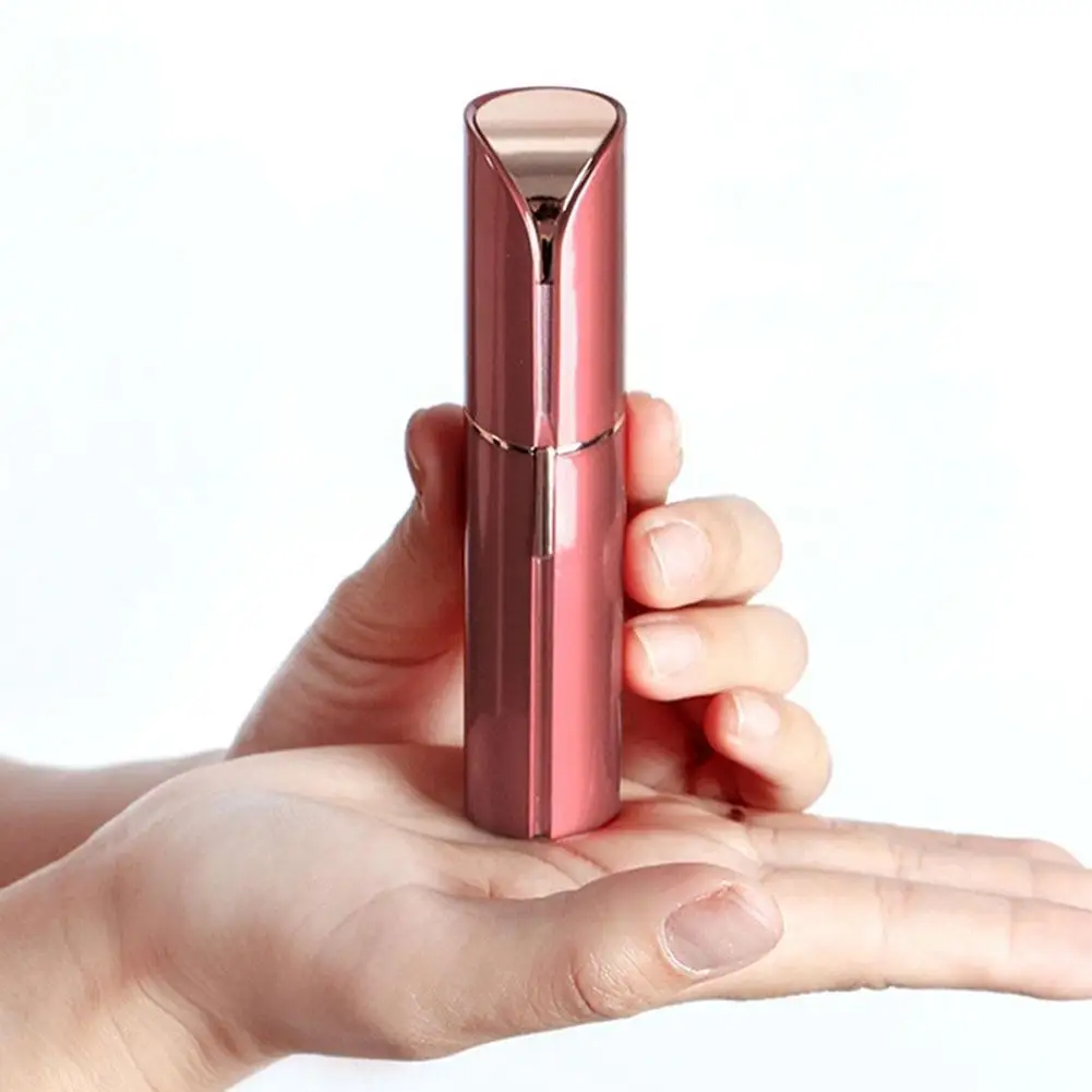 Lipstick Facial Hair Remover for Women USB Rechargeable Eyebrow Trimmer Washable Rotary Shaver for Face Upper Lip