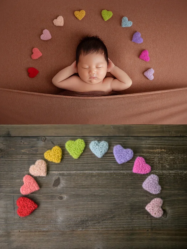 Photography Accessories Wool Felt Rainbow Color Series Decoration Props for Newborn Full Moon Photo Baby Photography Props