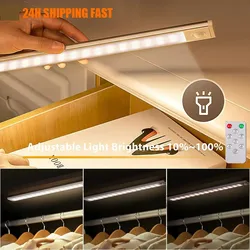 Wireless LED Night Light Motion Sensor USB Rechargeable Strip For Bedroom Kitchen Cabinet Lamp Remote Control Lighting