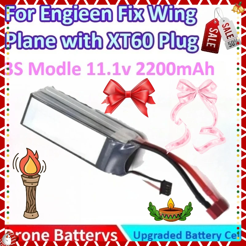 

2200mAh 11.1V 3S Modle 45C Capacity Remote Control Airplane Model Lithium Battery for Engieen Fix Wing Plane with 45C XT60 Plug