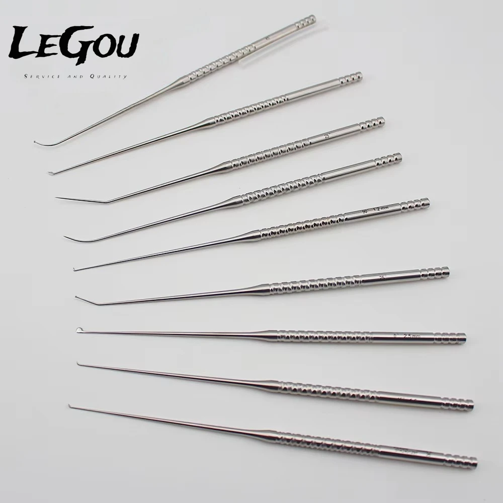 LeGou Micro Ear Periosteum Hook Elevator Curette Knife Probe Manual Stainless Steel Certified Essential Otology Instruments