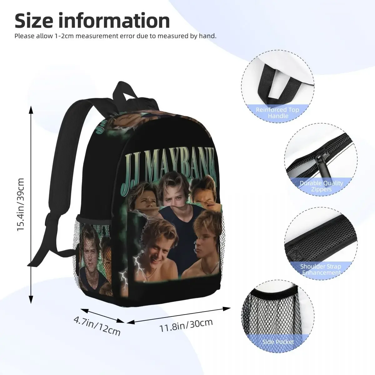 Retro JJ Maybank Bootleg 90s Style Backpacks Teenager Bookbag Students School Bags Travel Rucksack Shoulder Bag Large Capacity