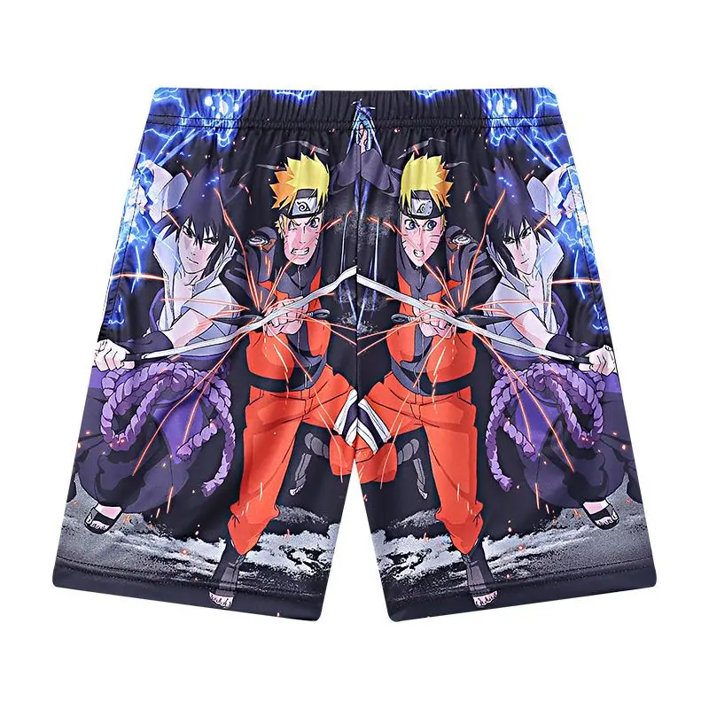 Naruto Sasuke Kakashi Shorts Beach Pants Loose Casual Cartoon Summer Boys Pants Anime Game Peripheral Clothes Gifts Wholesale