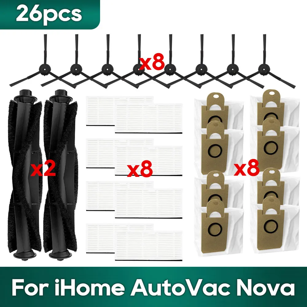 

Самопустой ролик для iHome AutoVac Nova, основная боковая щетка, набор фильтров, тряпки для швабры, пылесборник, робот-пылесос, запасные части, набор аксессуаров