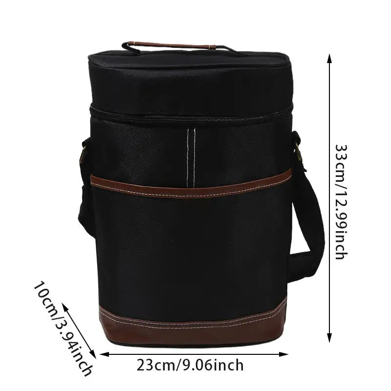Soft Cooler Wine Bottle Insulated Bag for Wine Thermal 2 Drink Bottle 750ml Beer Outdoor Bag for Travel Carrier Tote Wine Glass