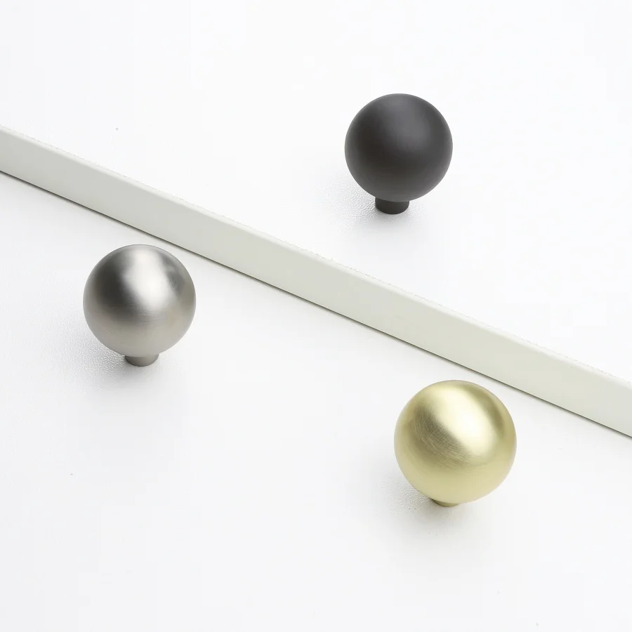 Spherical Simple Style Drawer Handle Zinc Alloy Black Kitchen Cabinet Drawer Knobs Hardware Accessories