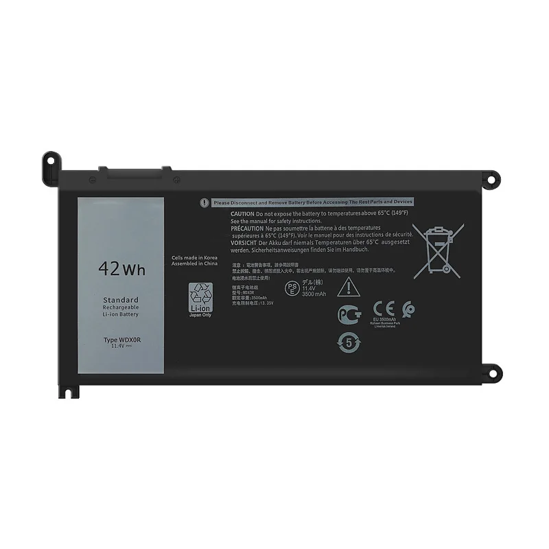 Batería Original WDX0R 11,4 V 42WH para Dell WDXOR 5368 5567 7560 5767 7472 7460 7368 7378 5565 Latitude 3488 3580