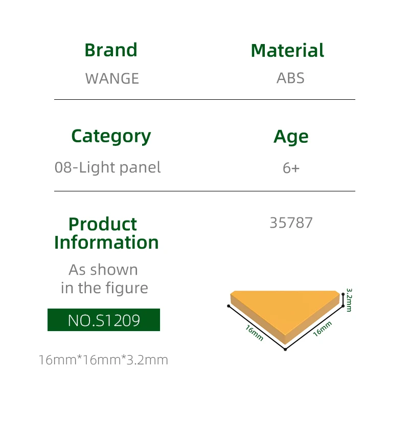 Wange 400Pcs/lot Special Tile Modified 2x2 Aperture Free Triangular Block Moc Accessories Compatible with 35787 Brick DIY Toy