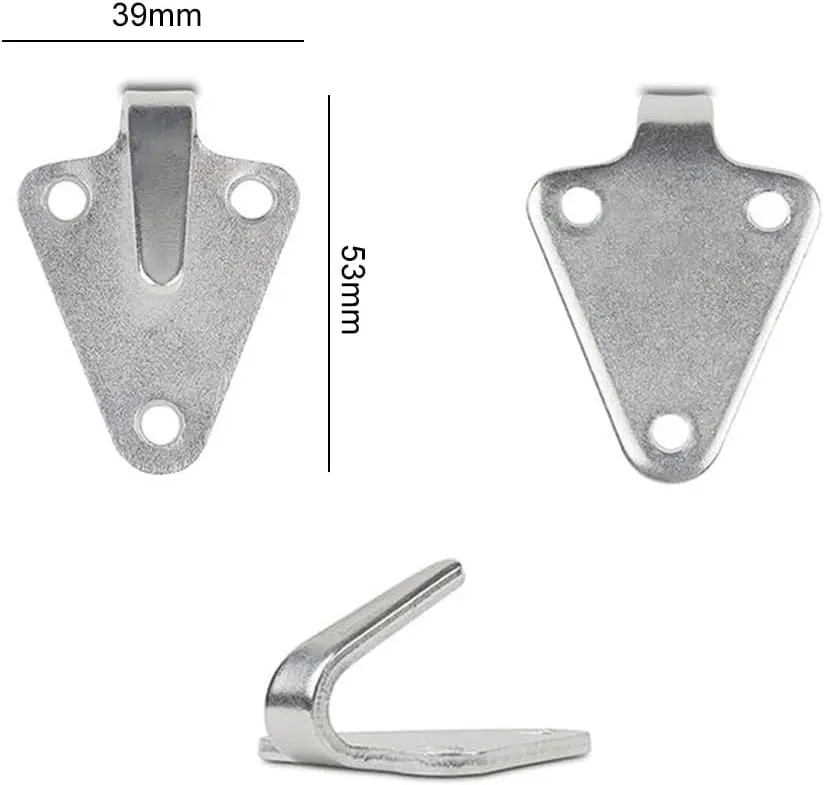 10 قطعة ثلاثة حفرة مقاوم للماء القماش المشمع هوك مقطورة ربط صافي هوك هوك لوحة من الحديد هوك مناسبة لاستبدال المقطورات