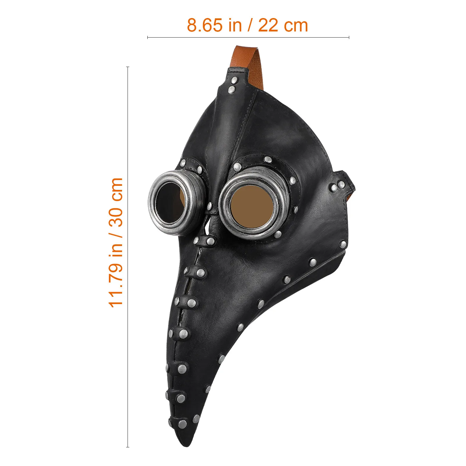 1Pcs Halloween Party Mask Beak Shape Decorative Mask Black Silver Nails Creative Festival Dance Ball Club Performance