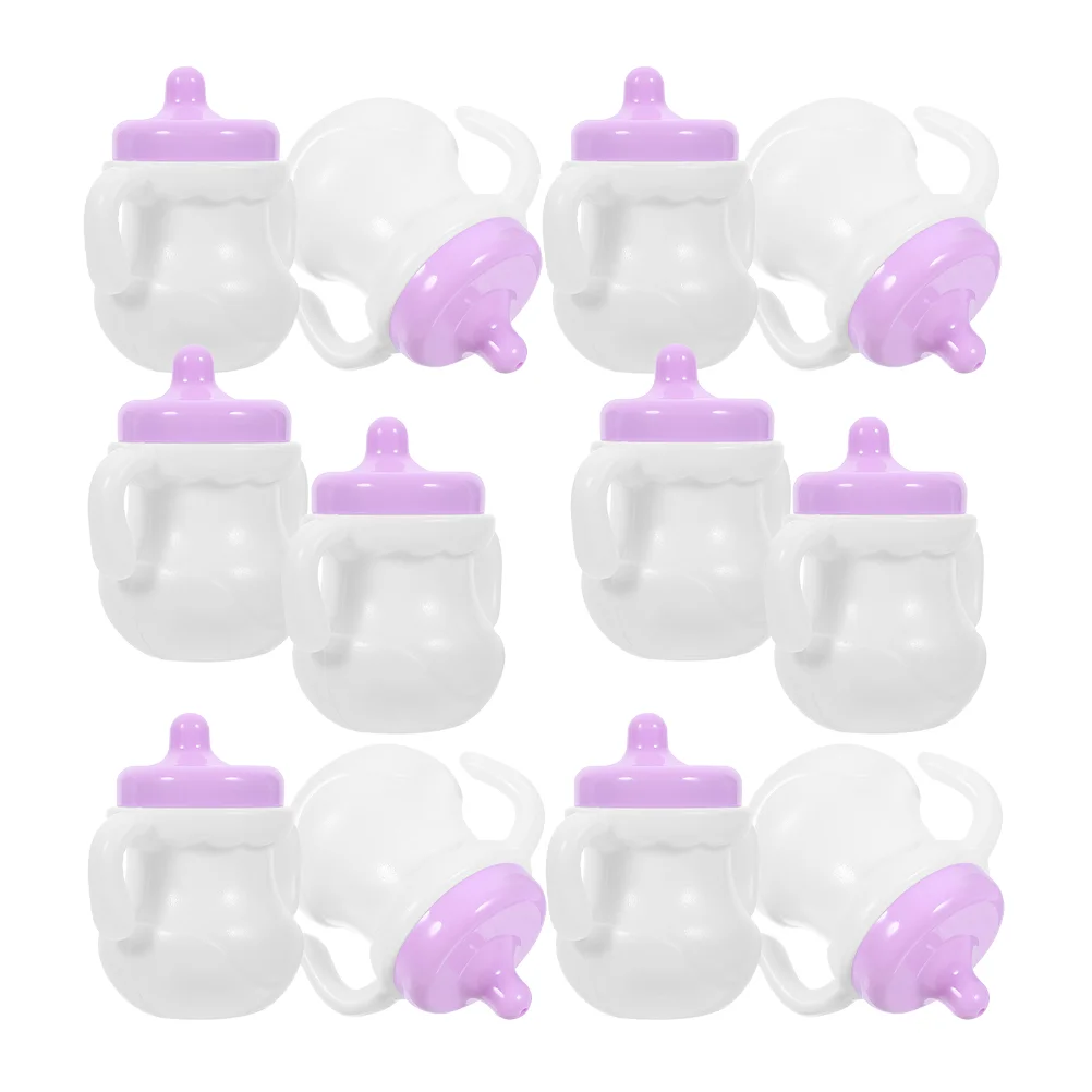 12 Pcs Baby Bottle Kids Toy Miniature Juice Bottles Plastic Girls Children's Toys