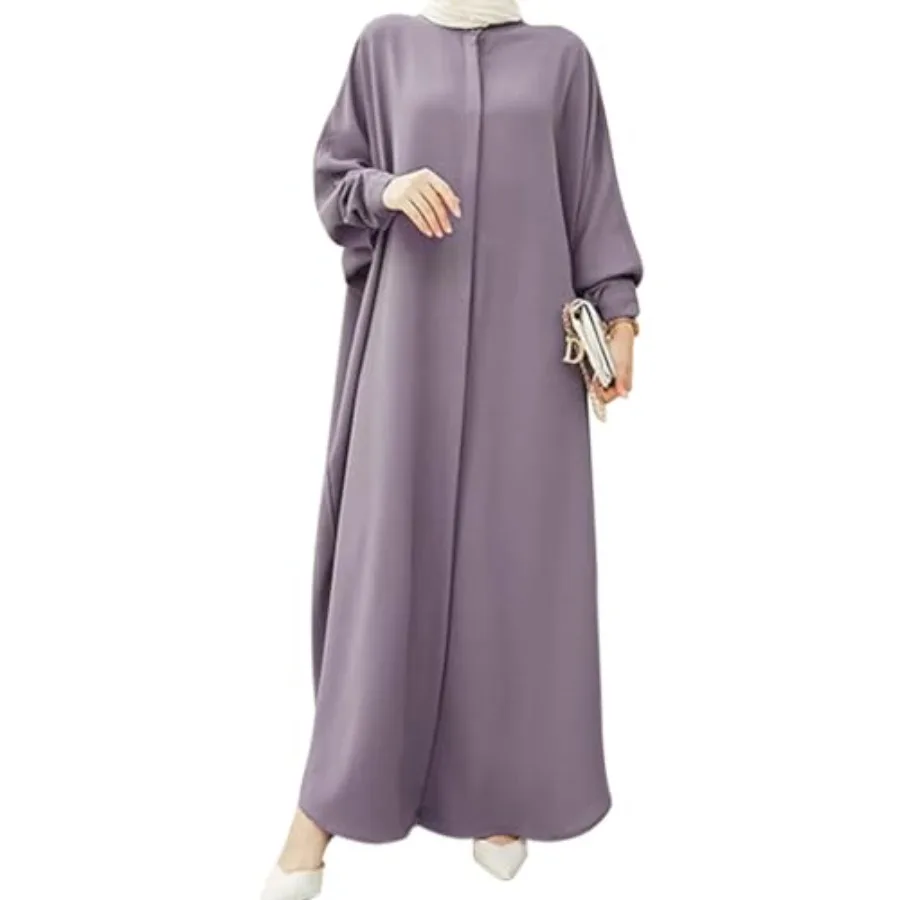 

IDP slim es for Women LonSve Iic Ramadan Abaya Dubai Kafn Robe Loose Casual Mod Ara Prayer s