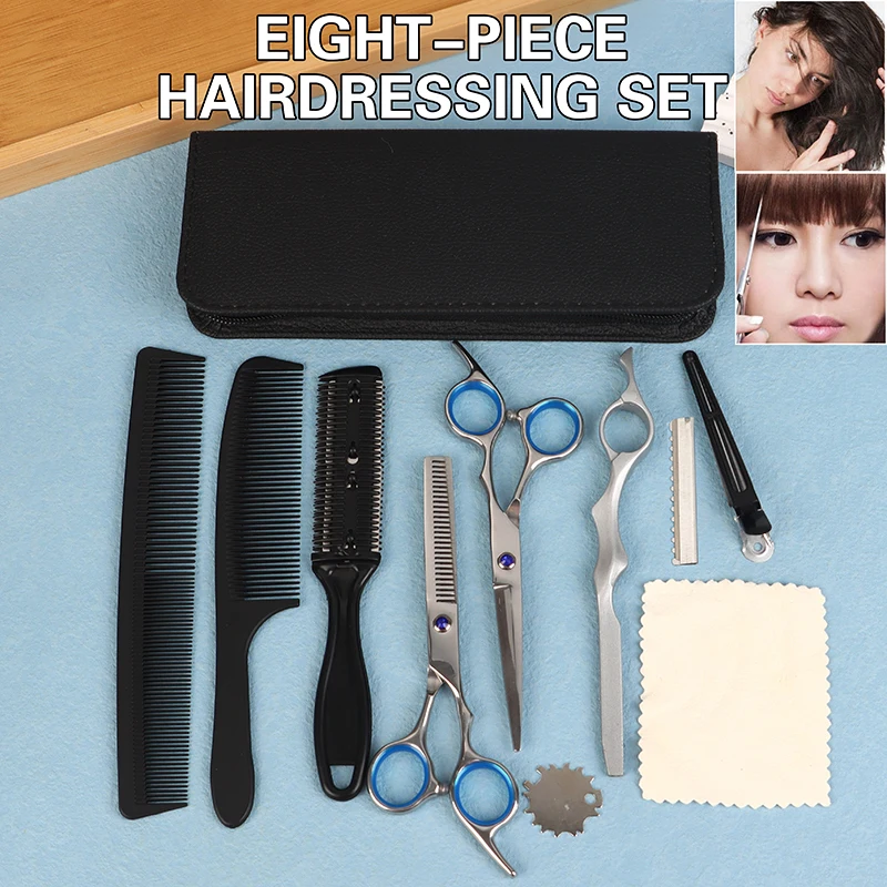 Friseurschere 6" Edelstahl Haarschneideschere Effilierschere Haarschnitt Haarschere Set